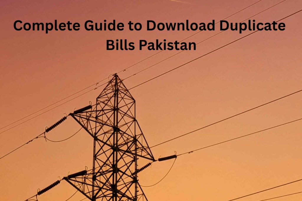 Complete Guide to Download Duplicate Bills Pakistan