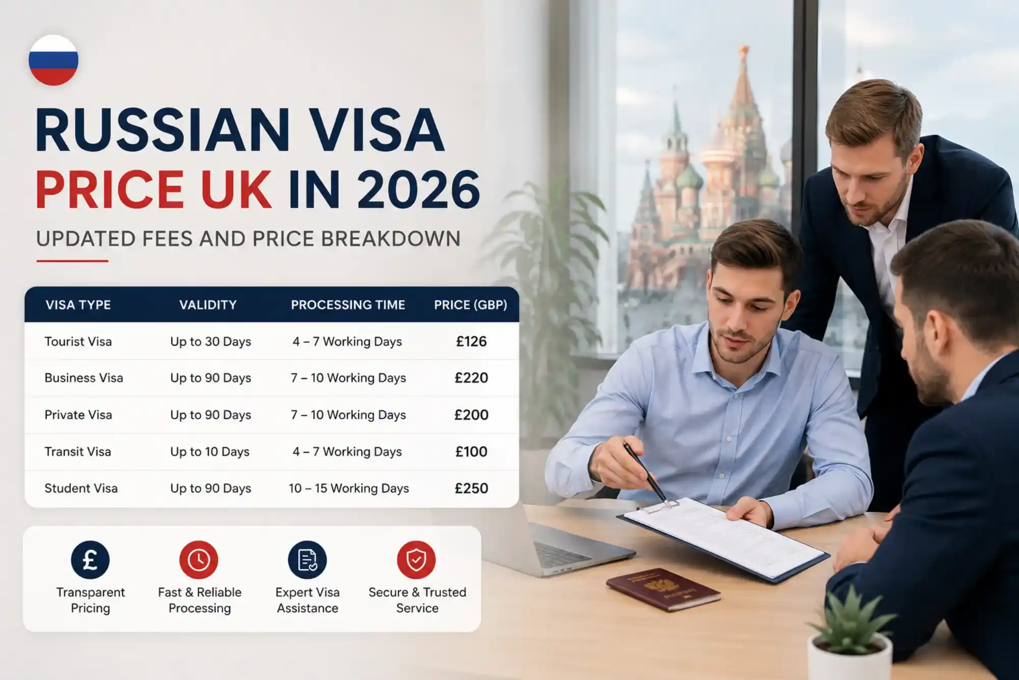 Russian Visa Price UK in 2026: Updated Fees and Price Breakdown